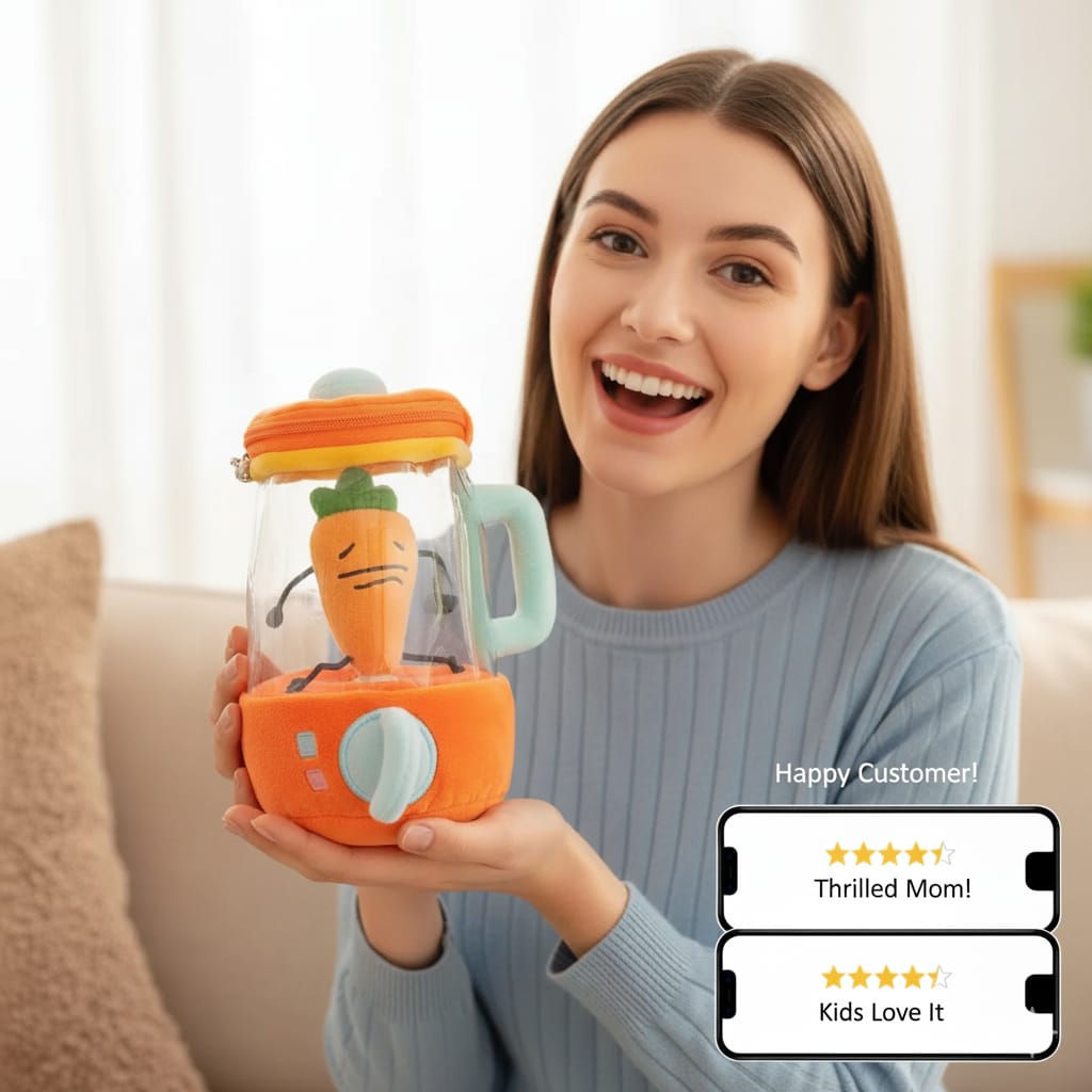 Rotating Carrot Blender Plush Toy ™